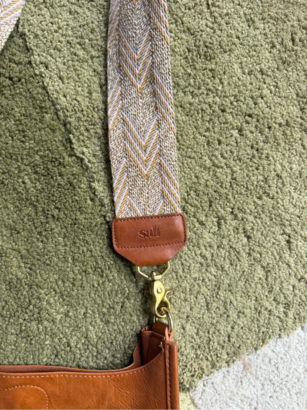 Salt Purse Strap with Tan Crossbody Bag - Picture 2 of 10